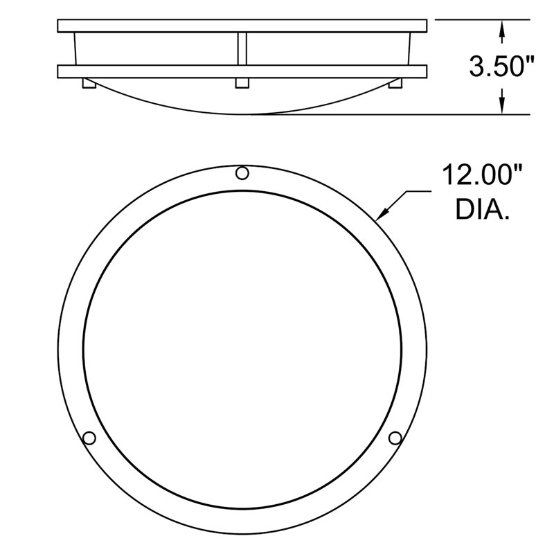 Plafonnier encastré Solero III, Argent, H 3,5 po x l 12 po x P 12 po