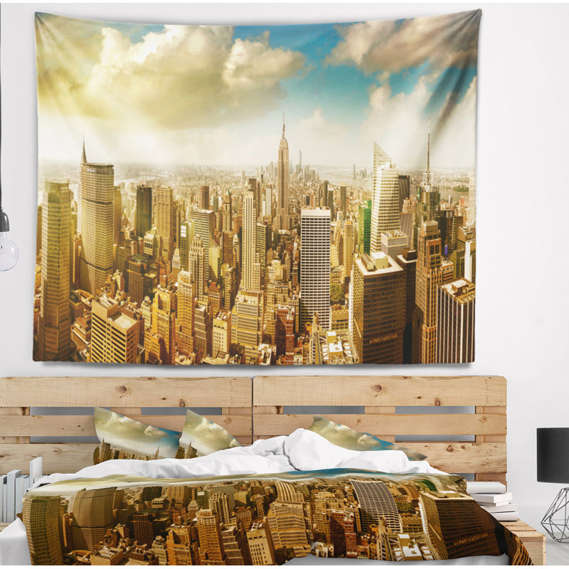 Tapisserie Cityscape Midtown and Downtown Manhattan, H 78 po x l 92 po