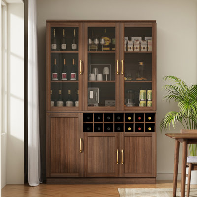 70.87'' Tall Wine Bar Cabinet with Glass Doors