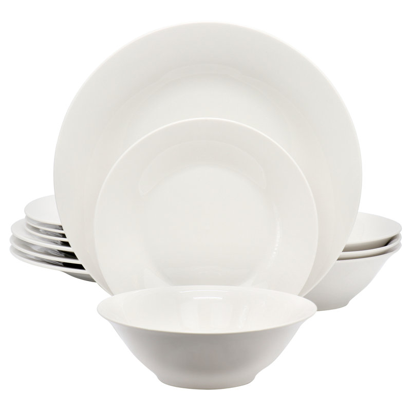 Gibson Home Everyday 12 Piece Round Fine Ceramic Dinnerware Set