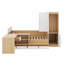 Lit plateforme avec tiroirs, tablettes, bureau et garde-robe-792133673