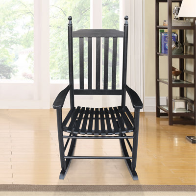 Chaise berçante en bois noir sans passe-partout