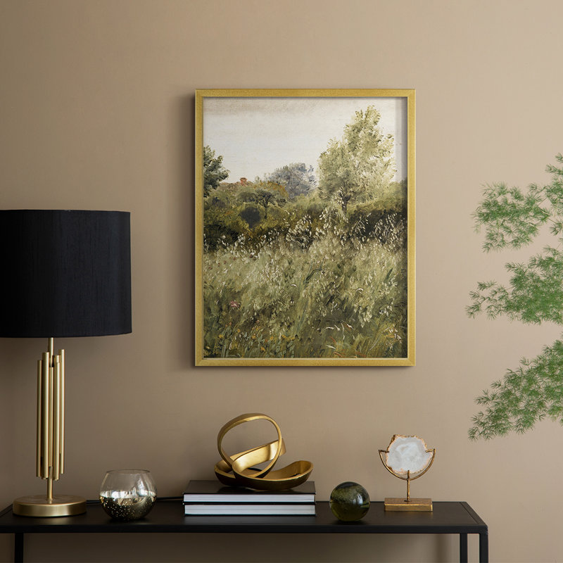 «Vintage Landscape CCXIX», reproduction encadrée - bois massif, H 21 po x l 17 po, Doré
