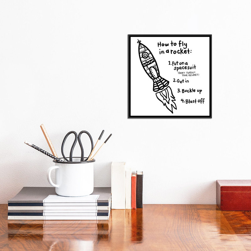 «Outerspace I», impression sur toile, H 18 po x l 18 po x P 1,5 po, Toile avec cadre noir, Pas de tapis