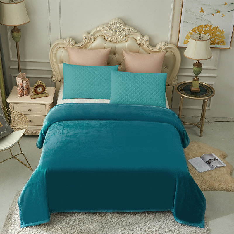 Couverture en vison , Grand, Bleu marine