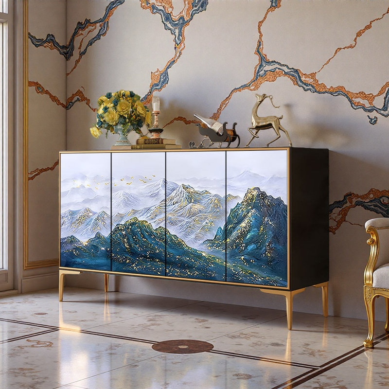 French Style Light Luxury Painted Sideboard