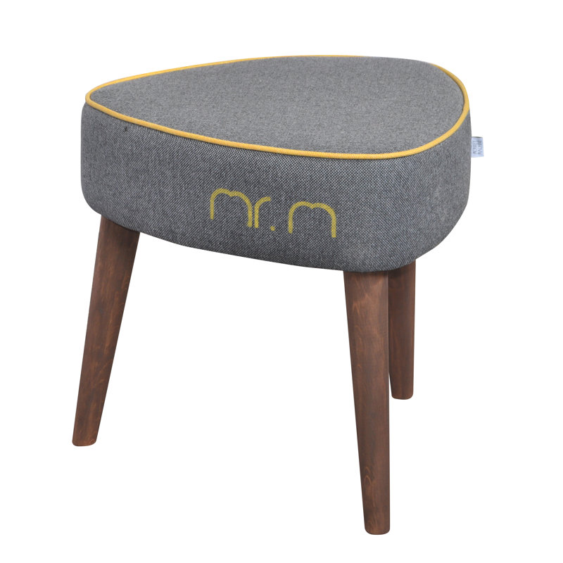 Solid + Manufactured Wood Accent Stool, Graphite