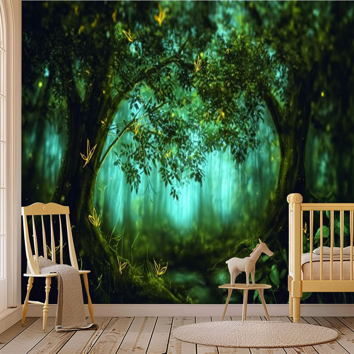 Latitude Run® Peel and Stick Wallpaper Wall Mural fantasy fairy forest ...