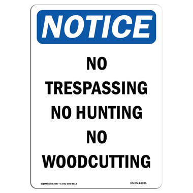 SignMission Posted No Hunting Fishing Trapping or Sign