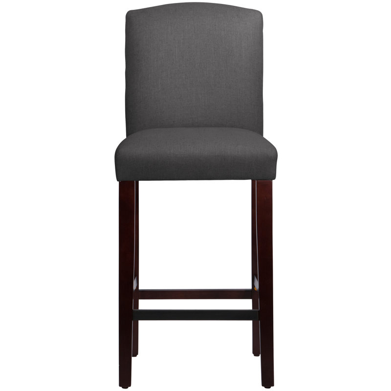 Tabouret de bar et de comptoir April, Tabouret de bar (siège d'une hauteur de 31 po), Lin ardoise classique, Espresso