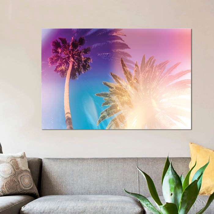 «Tropical Palms», impression sur toile tendue, H 18 po x l 26 po x P 1,5 po, Toile tendue, Pas de tapis