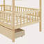 Lit simple en bois avec deux tiroirs-431715153