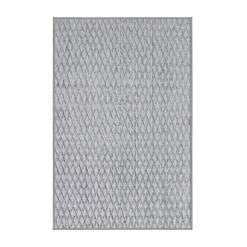 Tapis gris à motif géométrique Broadmoor, Rectangle 3 pi x 5 pi