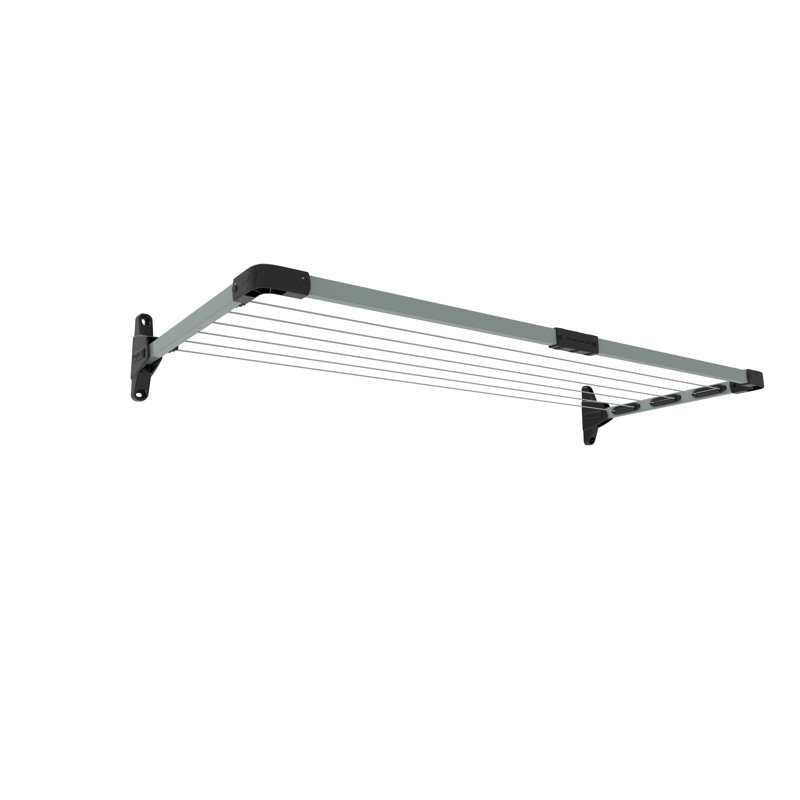 Séchoir à linge mural en acier Daytek, H 8,3 po x l 60,6 po x P 22 po, Gris clair