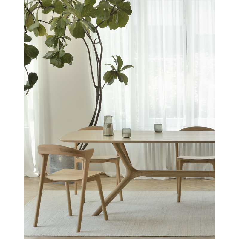 X Solid Oak Dining Table, 30" H x 78.75" L x 39.4" W