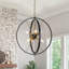 Lustre sphérique Spoutnik noir et doré à 6 lumières avec chaîne ajustable pour l'intérieur sec Chrisse