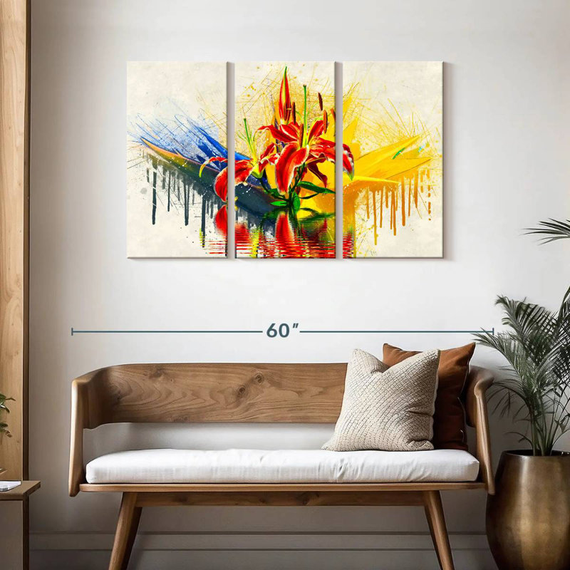 Conception à motif de fleur, H 28 po x l 45 po