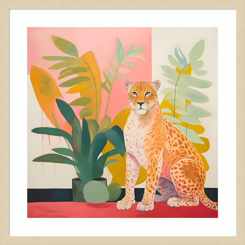 «Pet Cheetah I» par Walker Noble, impression sur bois encadrée, H 25 po x l 25 po