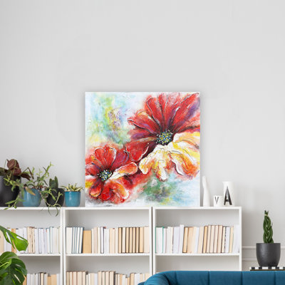 Fleurs - peinture sur toile tendue