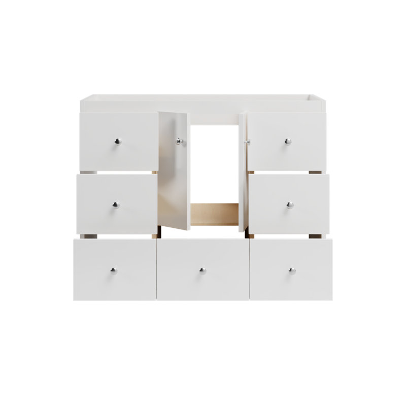 Base de meuble-lavabo simple 42 po Simplicity seulement, Blanc satiné
