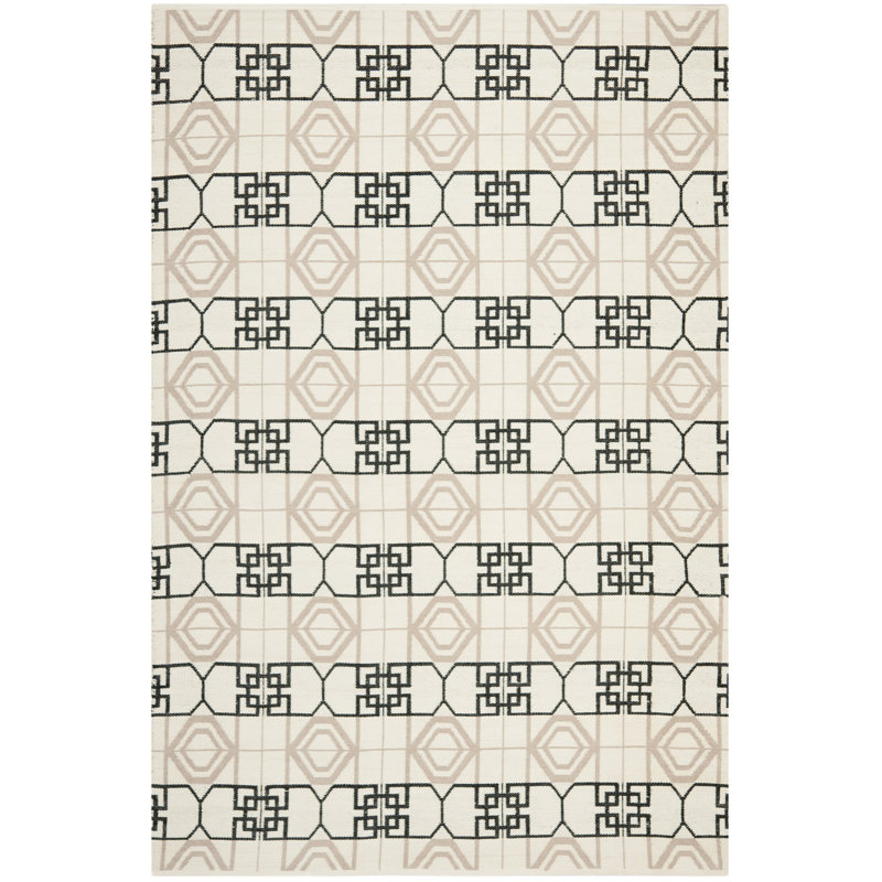 Tapis géométrique en plastique recyclé tissé à la main Thom Filicia, 6' x 9'