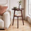 Tables de bout Tier Storage, table compacte moderne en bois de noyer massif