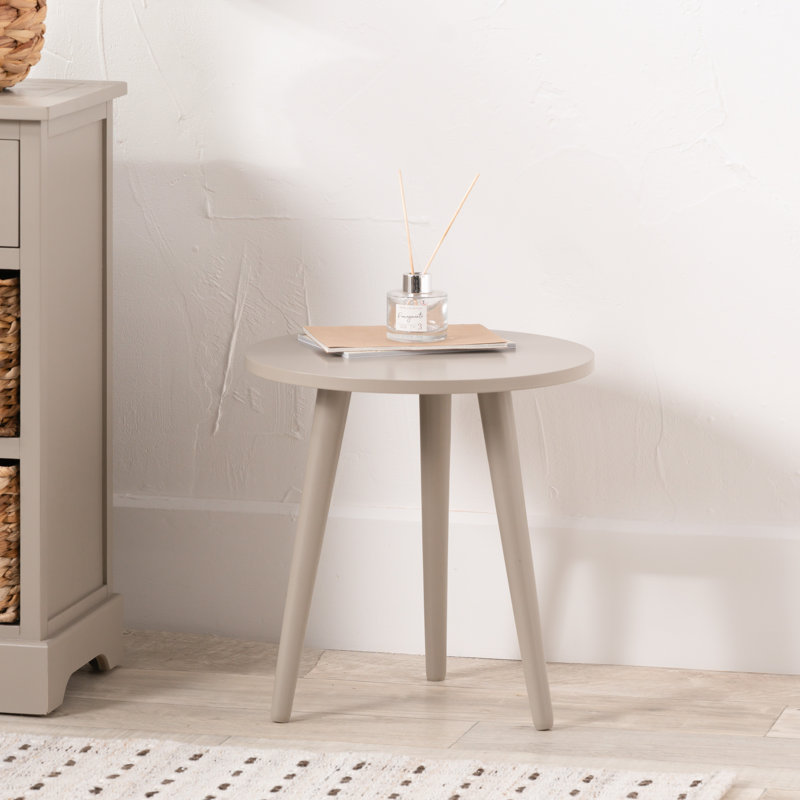Naugatuck Solid Wood End Table, Beige