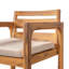 Chaise de salle à manger d'extérieur moderne Selborne Mid-Century avec assise rembourrée, structure en bois d'acacia massif