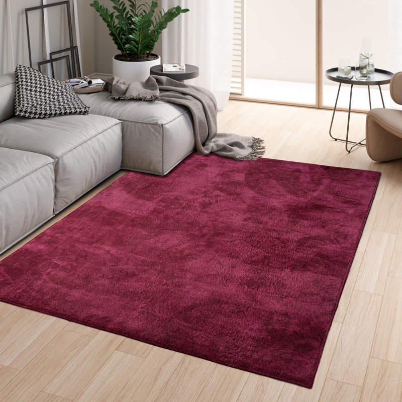 Rectangle Washable Area Rug, Bordeaux, 200 x 290 cm