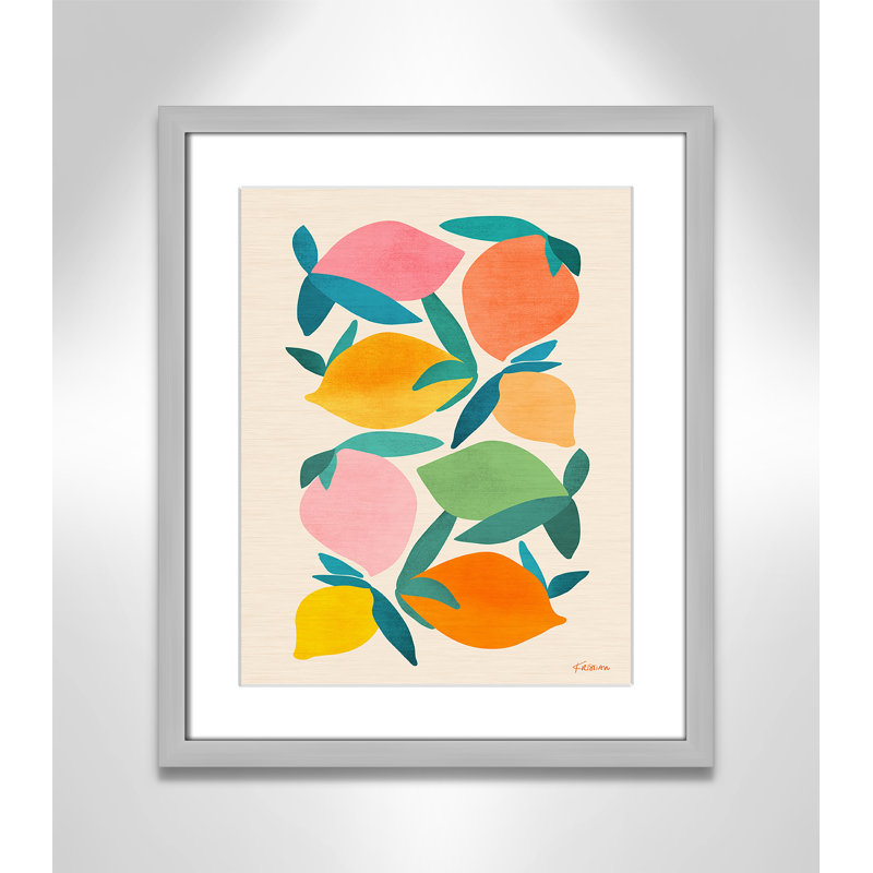 Imprimé «Wild Mango» par Gallagher, Argent mat, L 16 po x H 19 po, Imprimé mat