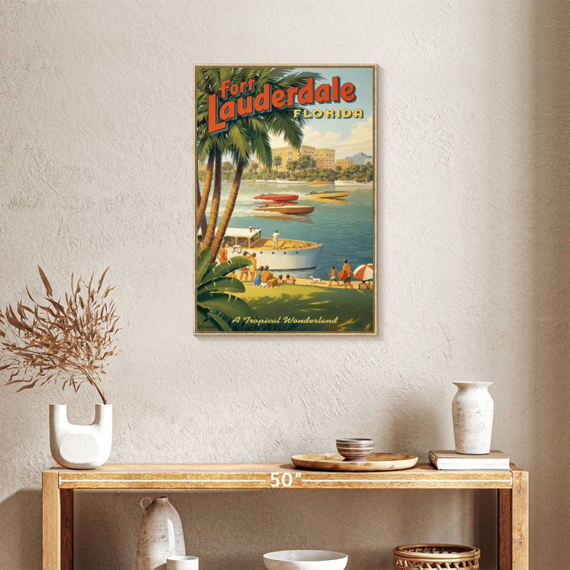 Fort Lauderdale, Floride, Cadre flottant en bois naturel, 21 po x 31 po