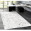 Leather Geometric Area Rug in Silver