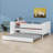 Daybed With Drawers And Trundle Bed, Shelves And Tables, USB Charging Station-1093948539
