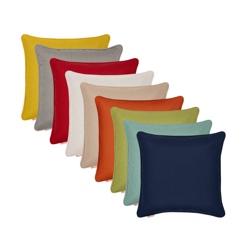 Cayenne Sunbrella Fabric Corded Edge Indoor/Outdoor Throw Pillow Set