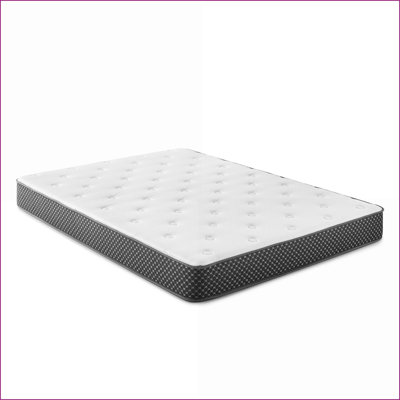 Matelas, matelas en mousse matelassée ferme de 6 po avec mousse viscoélastique imprégnée de gel | Très grand | Blanc neige