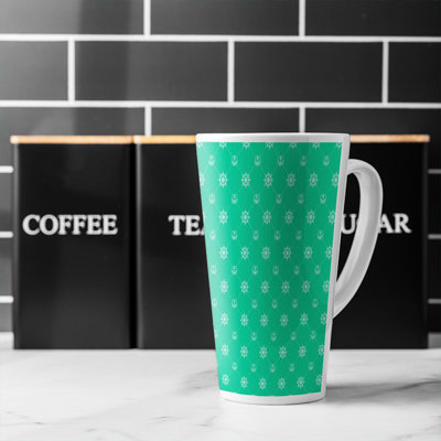 Nautical Elements On Latte Mug
