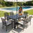 Rust-Proof Aluminum Patio Dining Table with Umbrella Hole & Adjustable non-slip foot pads