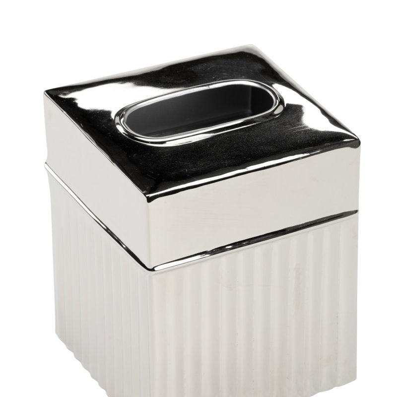 Wallace Tissue Box Cover, Polished Nickel