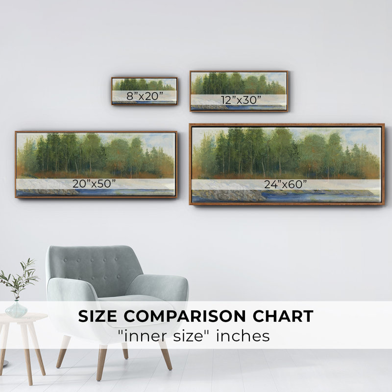 From the Banks I- Framed Canvas, 8" H x 20" W