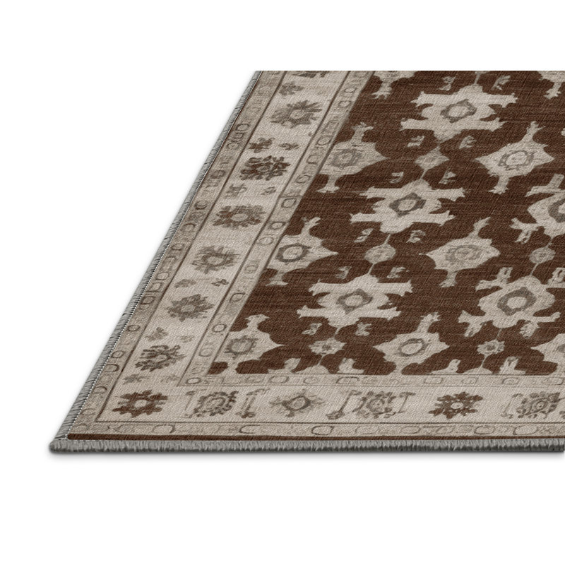 Tapis gris lavable à la machine, Rectangle 5 pi x 7 pi
