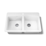 33" L x 22" W x 9-5/8" Top-Mount Double-Equal Kitchen Sink