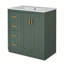 Ensemble de meuble-lavabo 30 po avec lavabo en céramique, meuble de rangement en bois massif, ensemble de meuble-lavabo autoportant avec 3 tiroirs et portes à fermeture douce-342194521