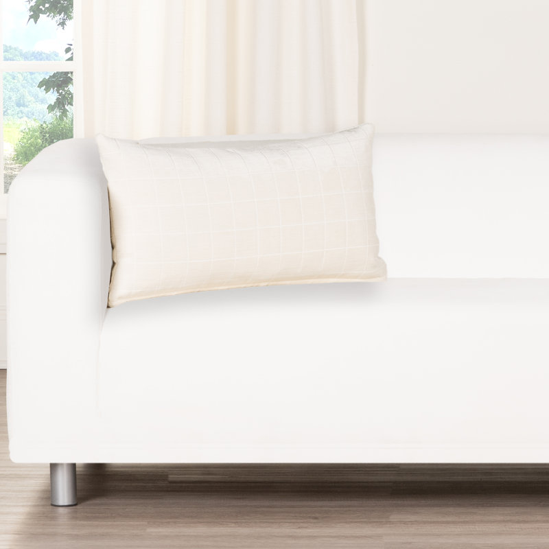 Coussin décoratif Vermouth Otterville, Polyester, H 14 po x l 52 po, Bloc crème ivoire
