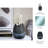 Decorative Oval Glass Vase with Etched Texture for Home Decor - Modern Flower Vase for Living Room Tall Table Display - Blue & Green-1929349865