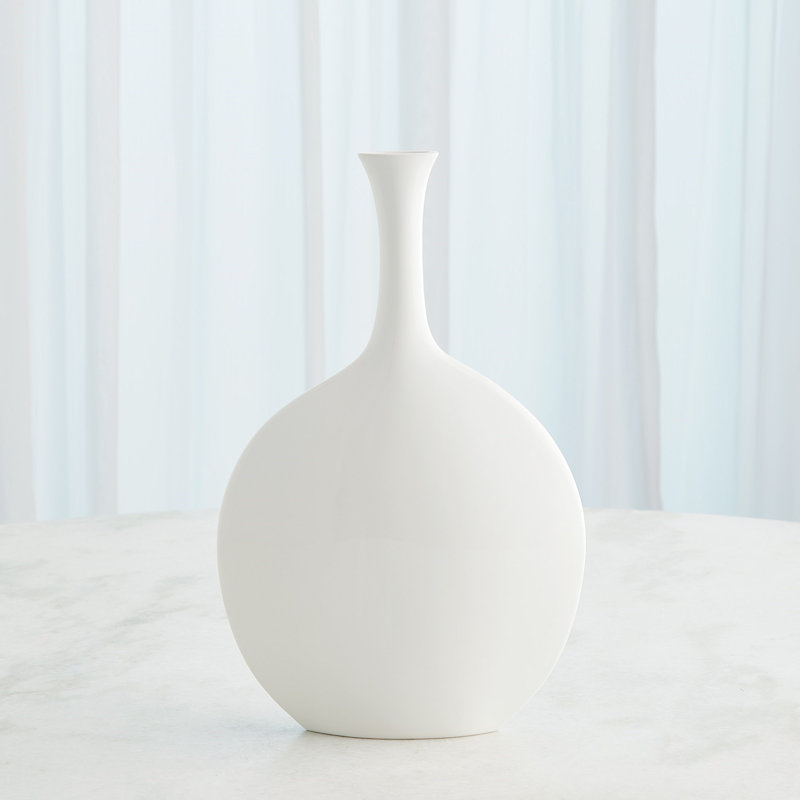 Silhouette Vase-Reactive -Slim, White, Overall Height-  16.25"