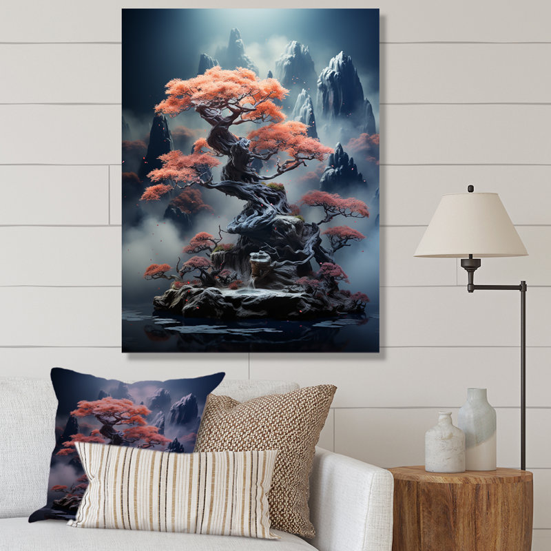 Mystical Bonsai 2 - Art mural bonsaï, Toile tendue, H 32 po x l 24 po x P 1 po