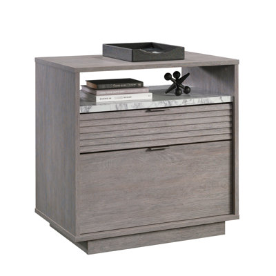 Gris moyen, classeur latéral, deux tiroirs, bureau personnel, dossiers suspendus, articles de bureau, glissières d'extension, classeur latéral gris élégant à 2 assemblages pour un rangement organisé dans le bureau personnel, le salon