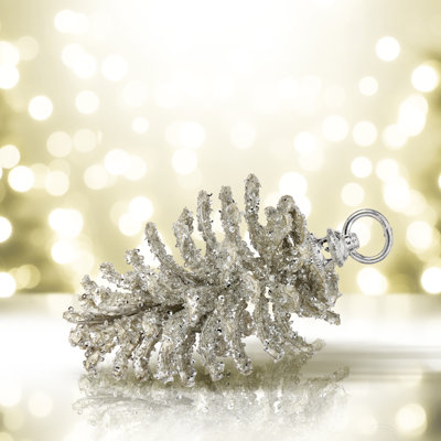 7" Iced Pinecone Ornament