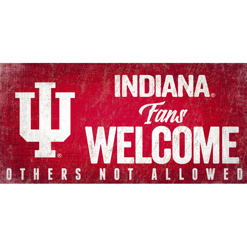 NCAA Fans Welcome Sign, décoration murale, Université Indiana, Bloomington