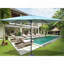Parasol d'extérieur imperméable 6 x 9 pi avec manivelle et bouton poussoir inclinable sans rabat-1750050915